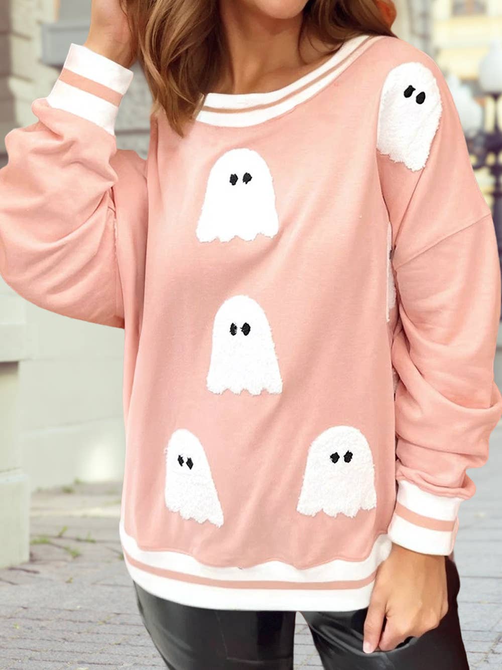 Ghost Patch Pink Sweatshirt
