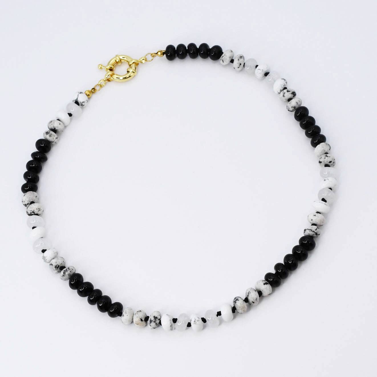 Brooke Black White Gemstone