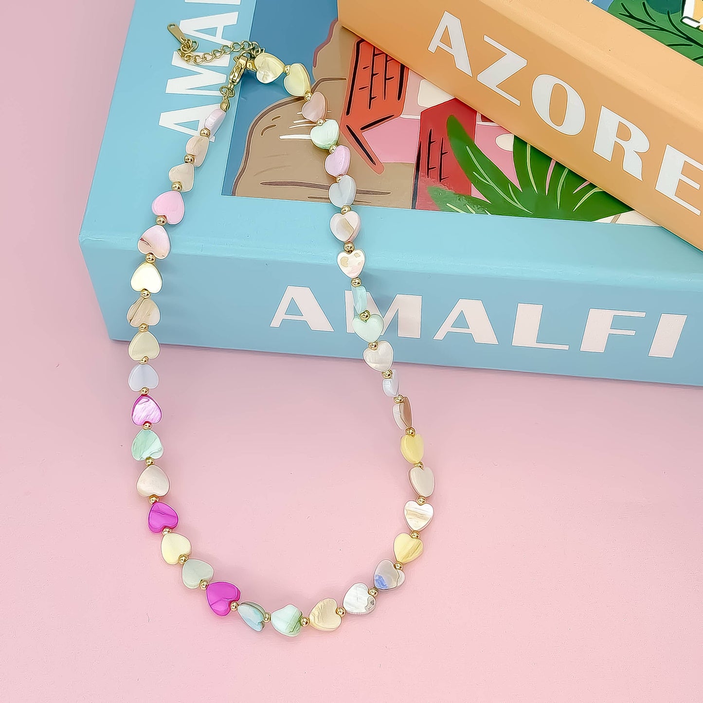 Multi Heart Stone Necklace