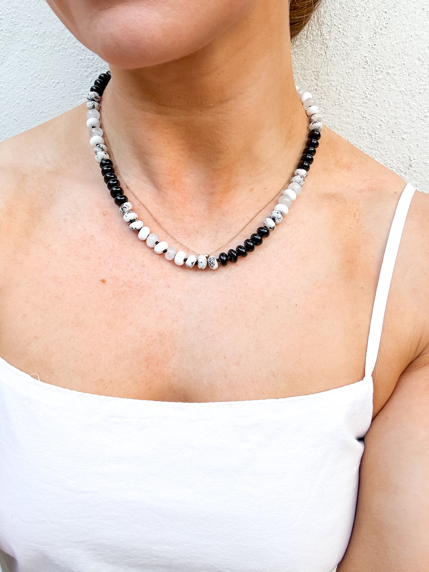 Brooke Black White Gemstone