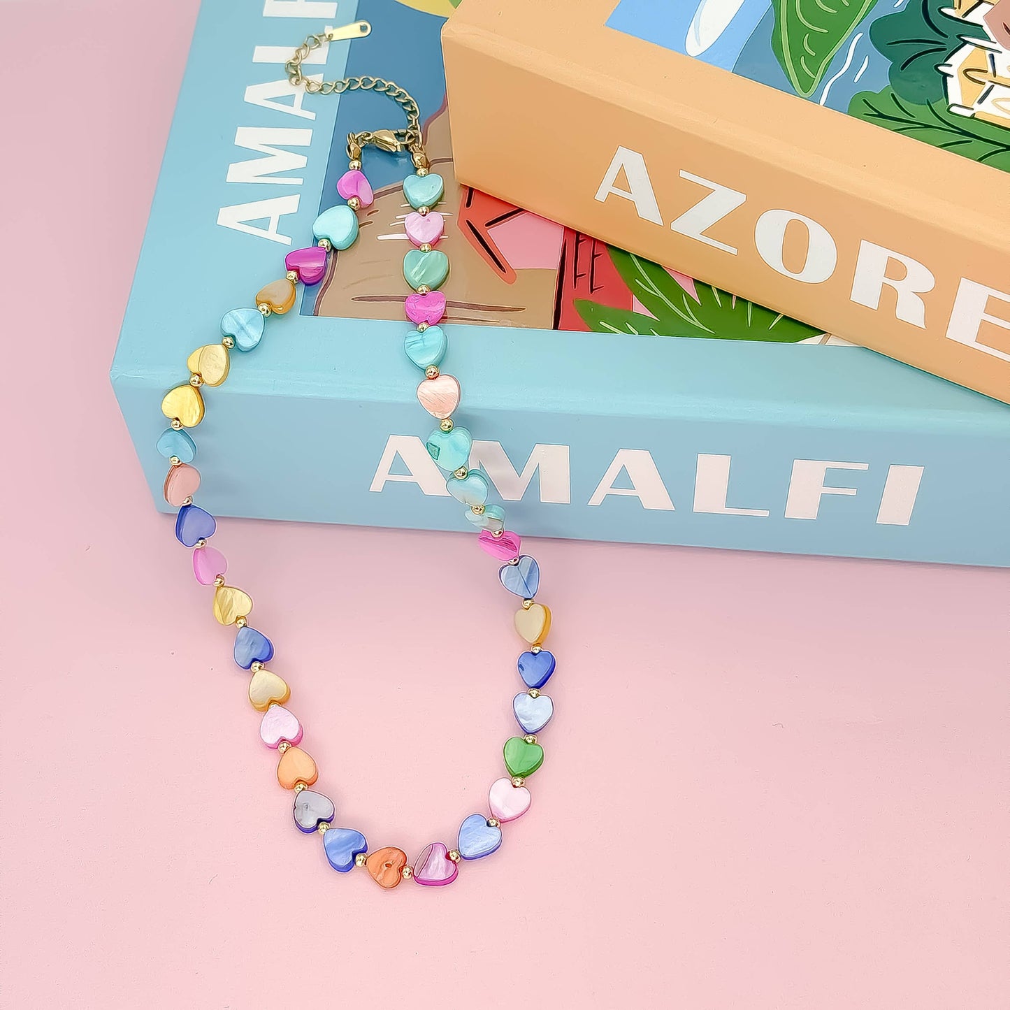 Multi Heart Stone Necklace