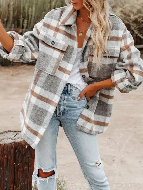 Plaid Button Down Shacket