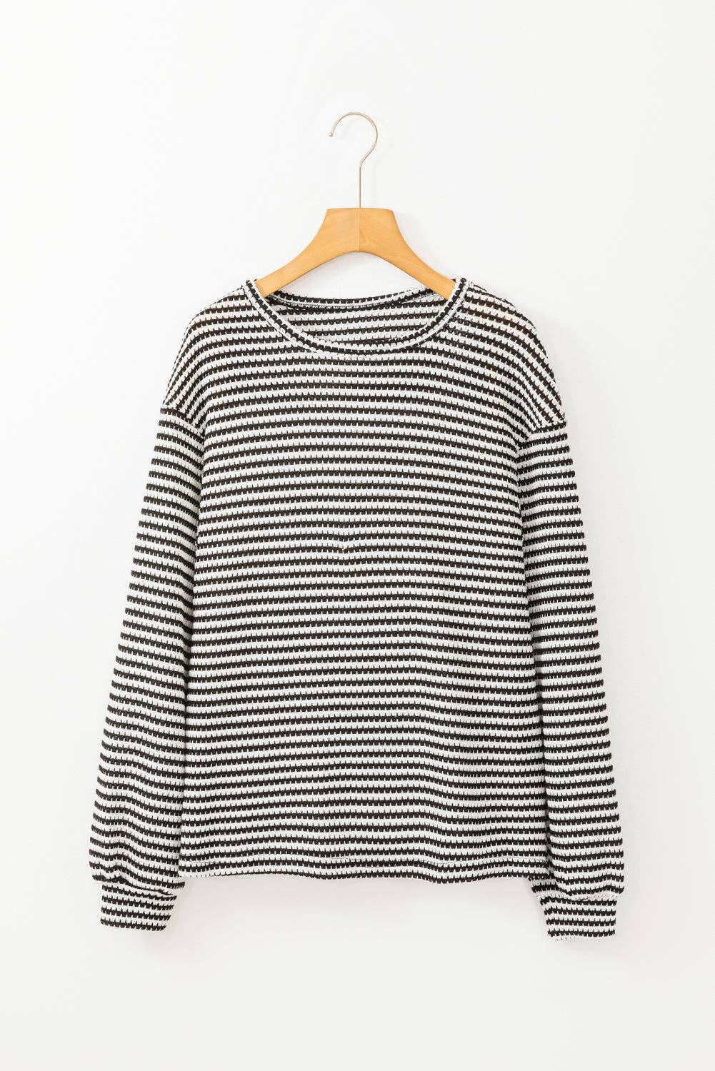 Stripe Round Neck Long Sleeve Top