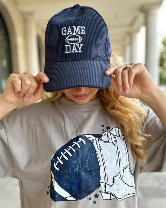 Game Day Navy Corduroy Hat