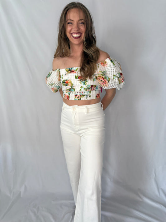 Wide Leg White Jeans