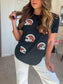 Sequin Football Helmet Game Day Tee