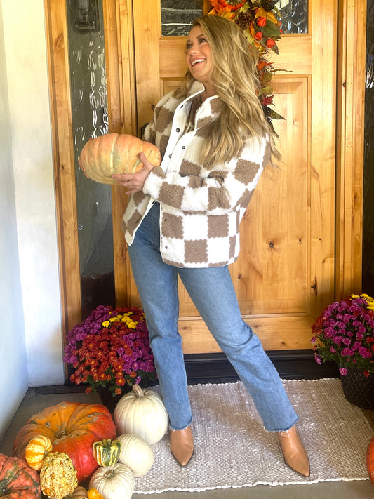 Teddy Bear Checkered Jacket