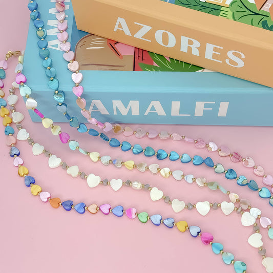 Multi Heart Stone Necklace